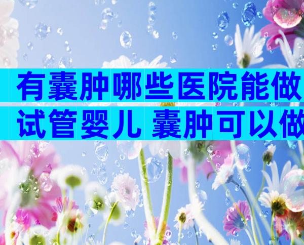有囊肿哪些医院能做试管婴儿 囊肿可以做试管婴儿吗